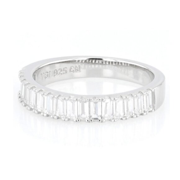 NIB - JTV White Cubic Zirconia Platinum Over Sterling Silver Ring 1.41ctw - Picture 2 of 9